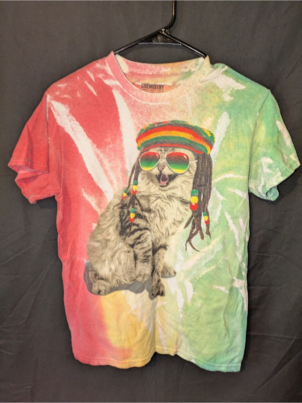 Chemistry Brand Rasta Cat Tie-Dye T-Shirt